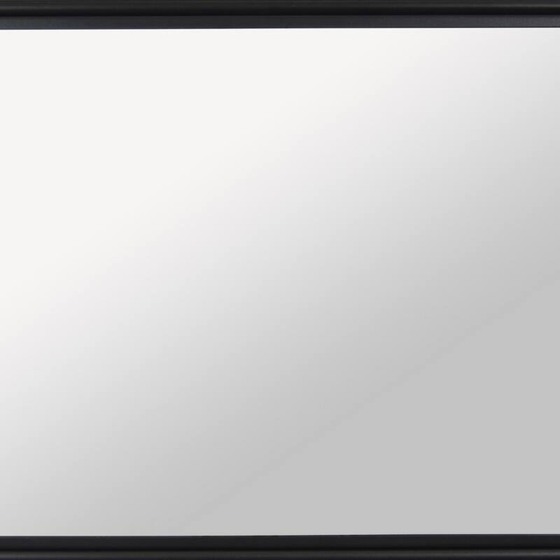 Reeve Wall Mounted Mirror with Round Accents, 20 x 39, Black Metal
