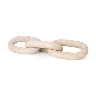 Tayla Large Black-Brown Wood Chain Link - 9.5L x 2.0W x 21.0H