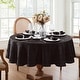 preview thumbnail 12 of 38, Caiden Elegance Damask Tablecloth 60"x84" Oval - Black