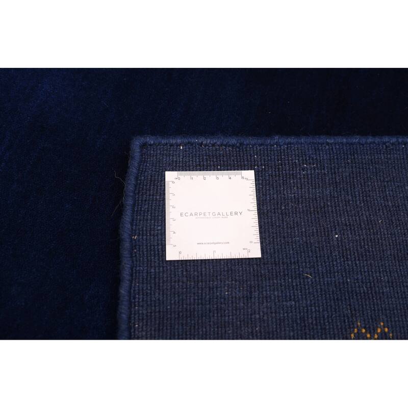 ECARPETGALLERY Hand Loomed Kashkuli Gabbeh Navy Wool Rug - 5'4 x 7'7