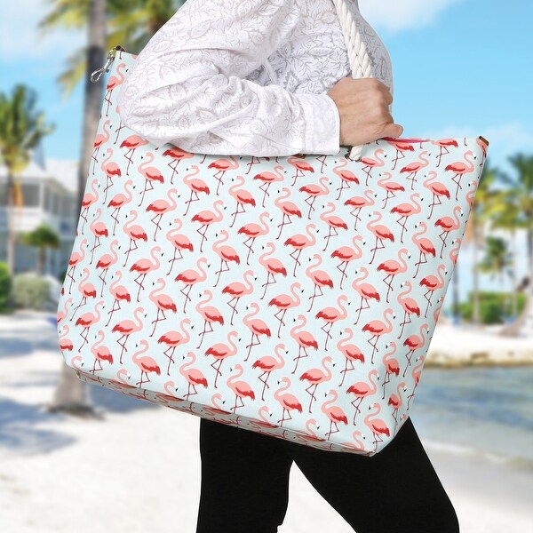Caribbean joe flamingo beach bag clearance