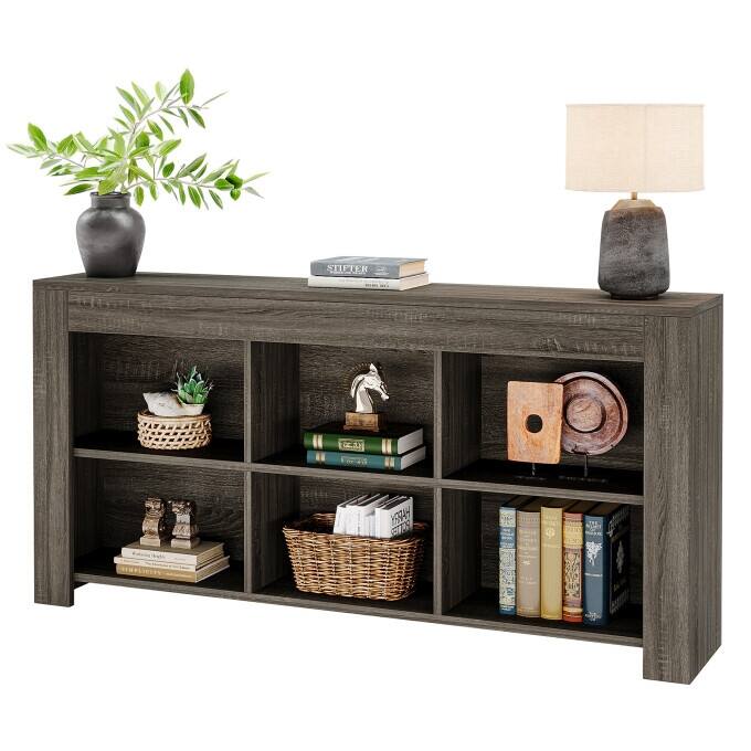 Sofa Console Table Behind Couch, Industrial 6 Storage Cubes