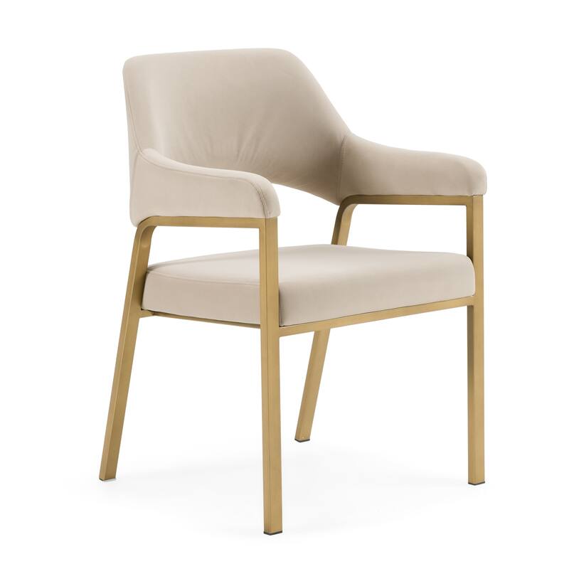 Modrest George Modern Beige Fabric & Antique Brass Dining Chair