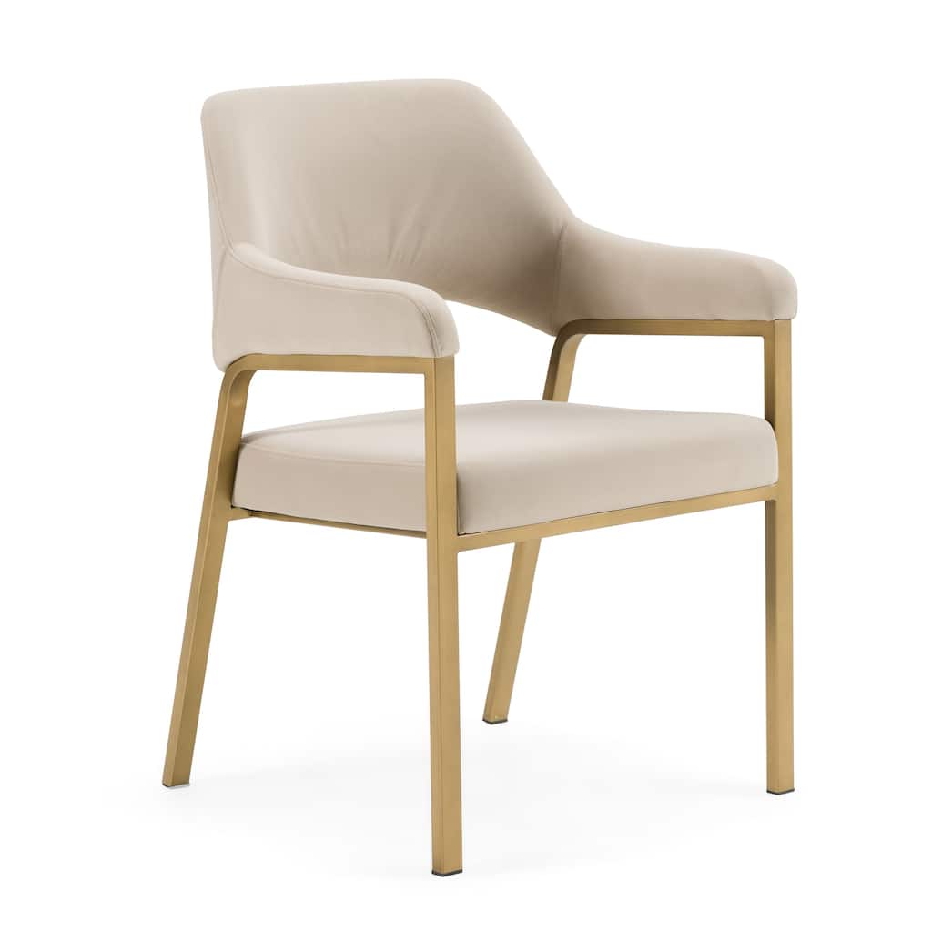 Modrest George Modern Beige Fabric & Antique Brass Dining Chair