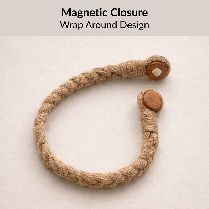 Braided Curtain Tiebacks with Magnetic Closure 19 x 0.5 in