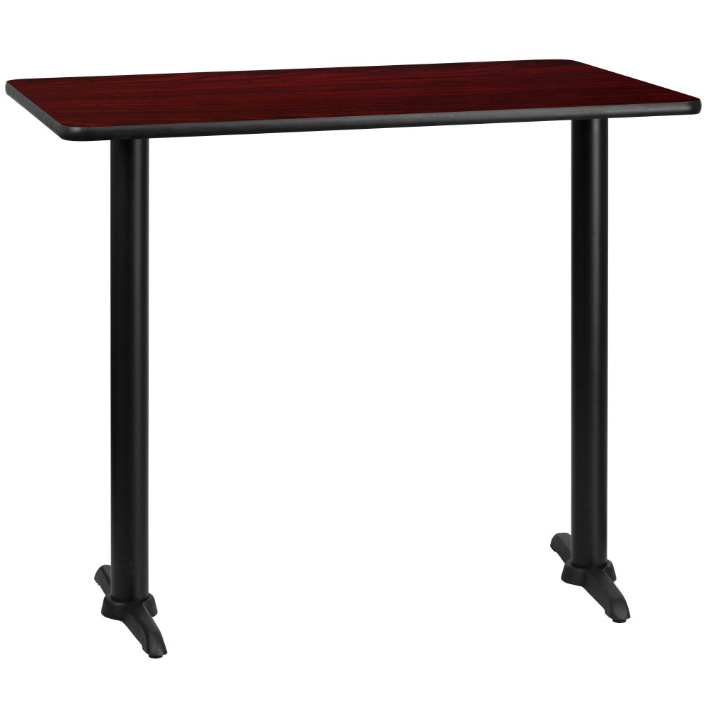 30'' x 48'' Rectangular Table Top with 5'' x 22'' Bar Height Table Bases