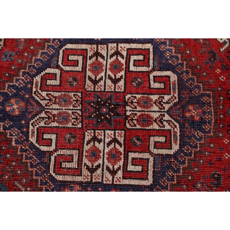 Pre-1900 Antique Vegetable Dye Shiraz Persian Wool Area Rug Handmade - 3'9" x 5'1"