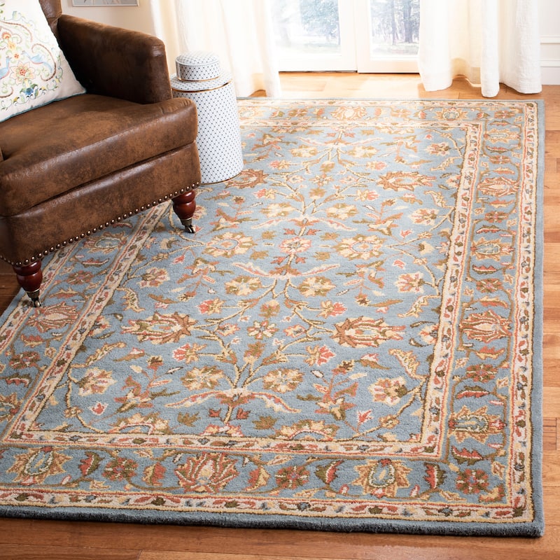 SAFAVIEH Handmade Heritage Bloomfield Traditional Oriental Wool Rug - 5' x 8' - Blue/Blue