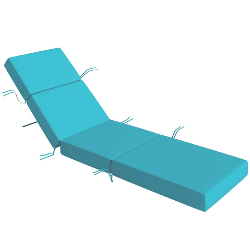 Outsunny Chaise Lounge Cushion, 4" Thick Outdoor Lounge Chair Cushion with Non-Slip Ties