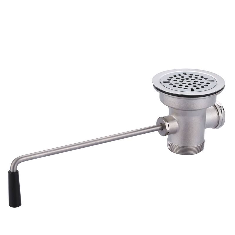 WOWOW 3-1/2 in. Sink Opening Waste Drain Valve - With Overflow - Twist Handle