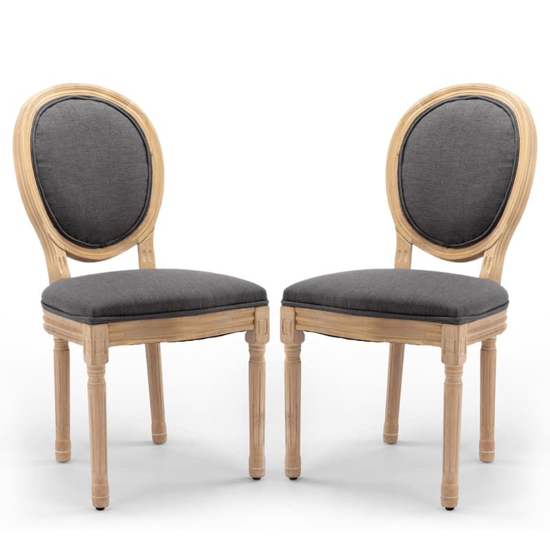 Upholstered French Style Nailhead Dining Chairs(Set of 2)