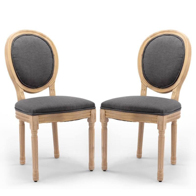 Upholstered French Style Nailhead Dining Chairs(Set of 6)