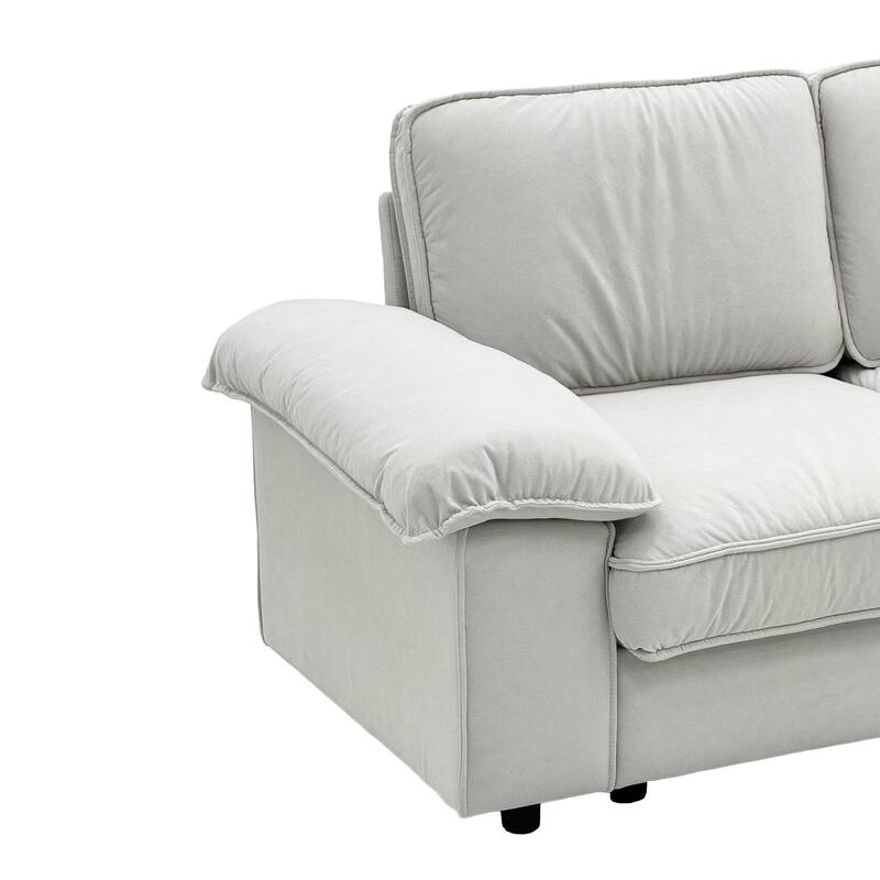 79" Loveseat Sofa Couch with Under-Seat Storage, Elegant 2-Seater Settee with Pillow Top Armrests for Living Room