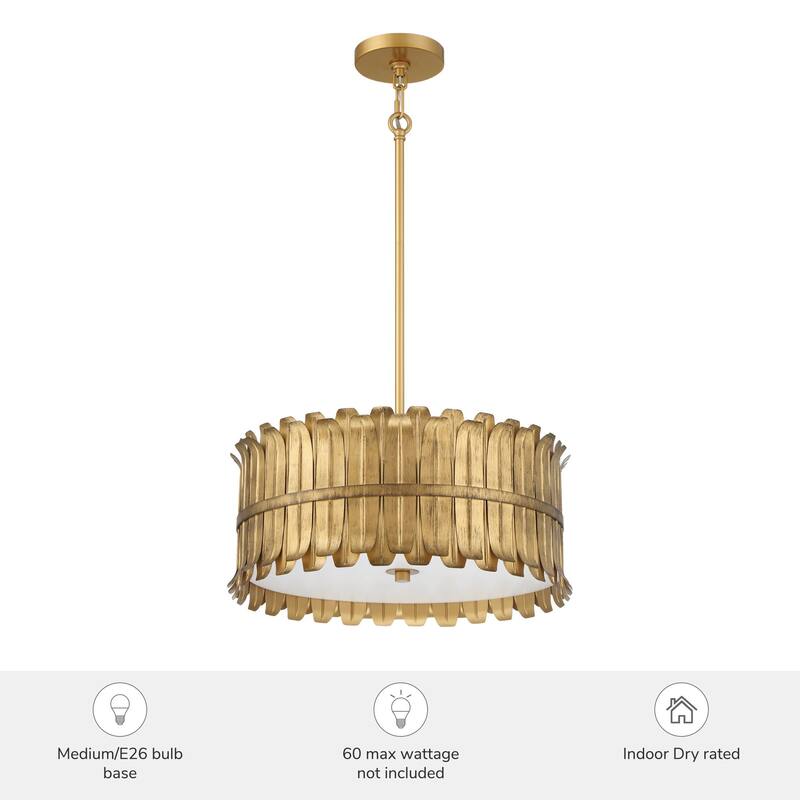 Hunter Valdaz Brushed Luxe Gold 3 Light Pendant - Modern & Contemporary - Kitchen, Dining Room, Bedroom, Office
