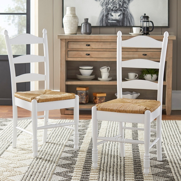 White ladder back dining chairs deals