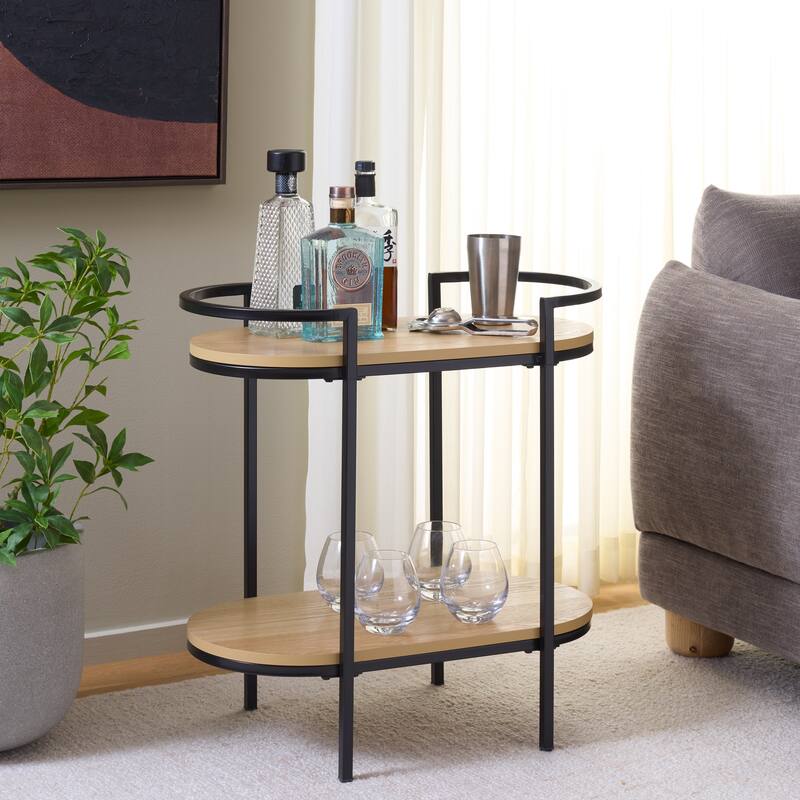 SAFAVIEH Home Inessa 2 Tier Bar Cart - 26"W x 14"D x 26"H