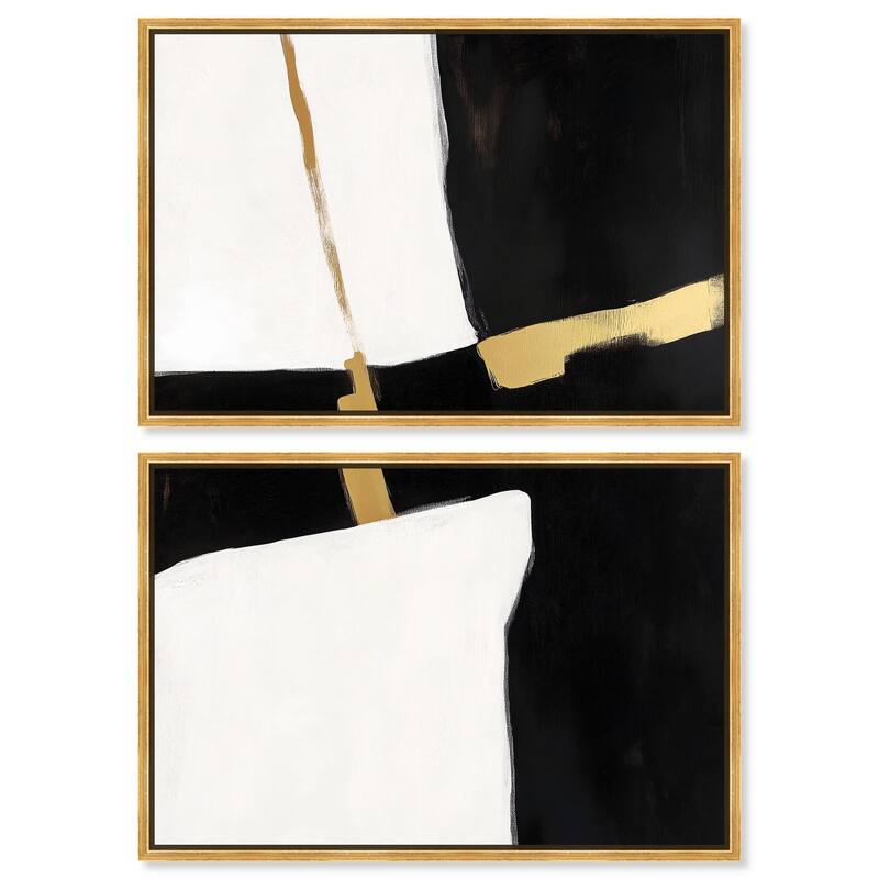 Urban Grid II Canvas Set of 2 by Art Remedy - 45" x 30" - Gold