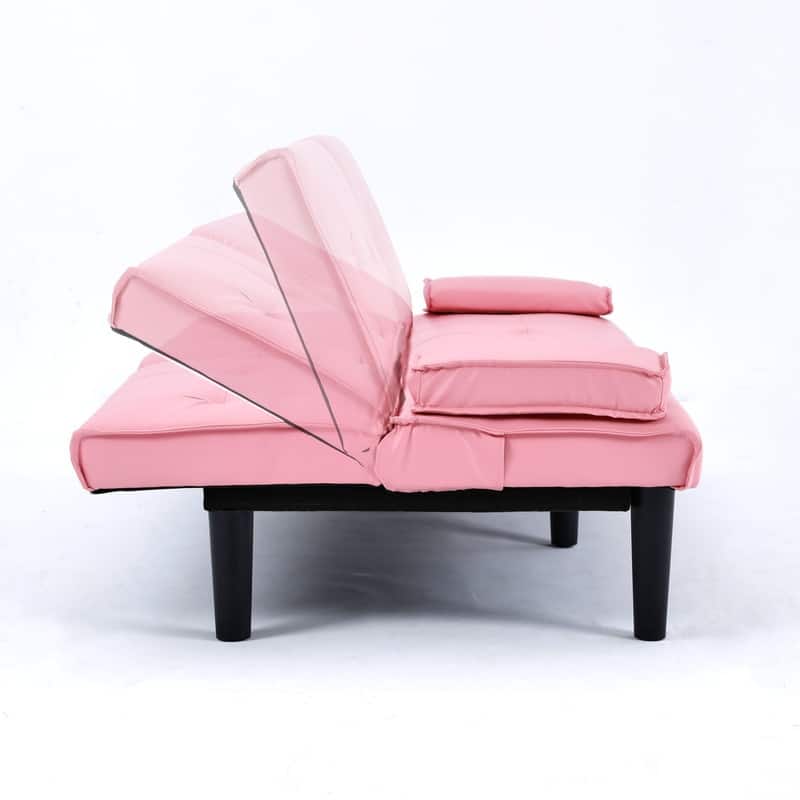 66.8" PVC Multifunctional Sofa Bed With Cup Holder