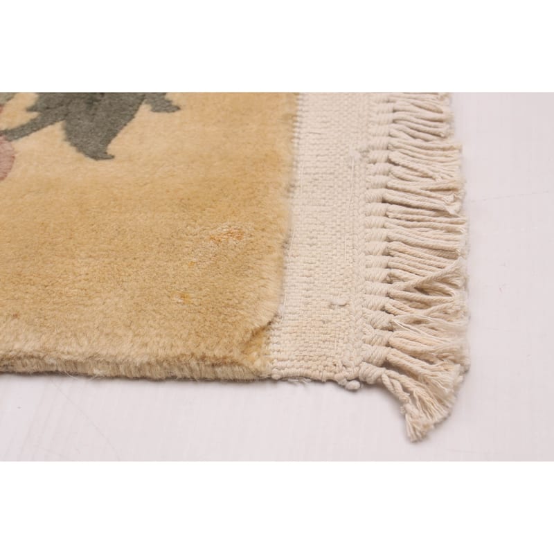 ECARPETGALLERY Hand-knotted Aubusson Green Wool Rug - 6'0 x 9'0