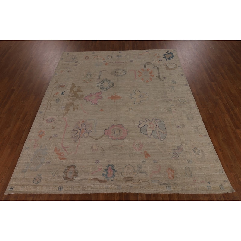Oriental Vegetable Dye Oushak Turkish Rug Hand-Knotted Wool Carpet - 8'3"x 9'7"