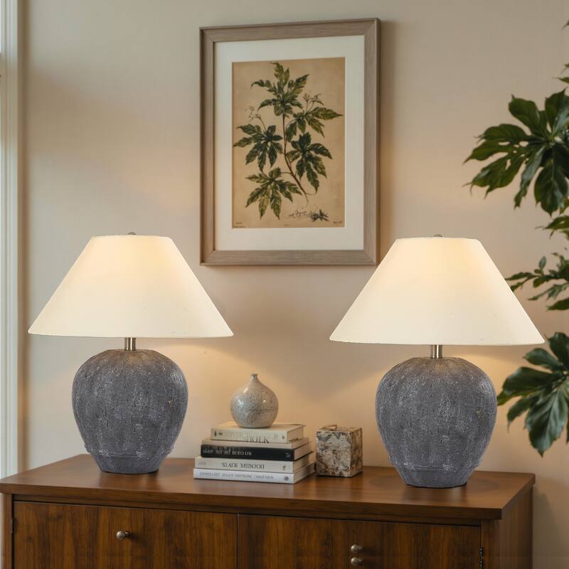 Ceramic Table Lamp with Linen Shade