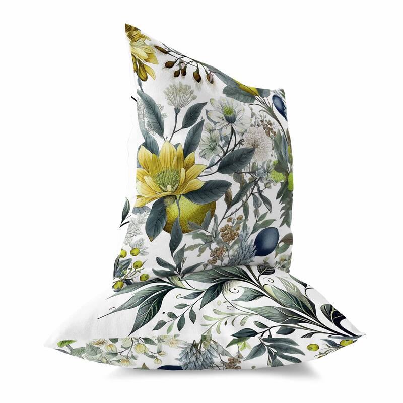 White And Blue Orchid Whisper Faux Suede Throw Pillow