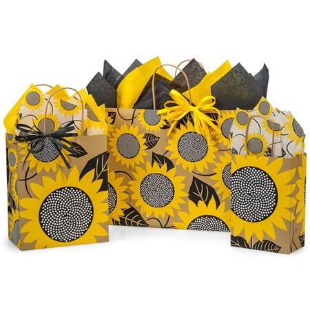 Download Pack Of 125 Assortment Sunflower Fields Paper Shopping Bag Made In Usa Sale
