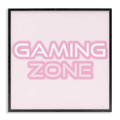 Stupell Pastel Pink Gaming Zone Framed Giclee Art Design By Yass Naffas Designs