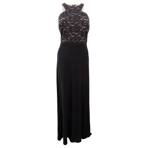 nightway lace halter gown
