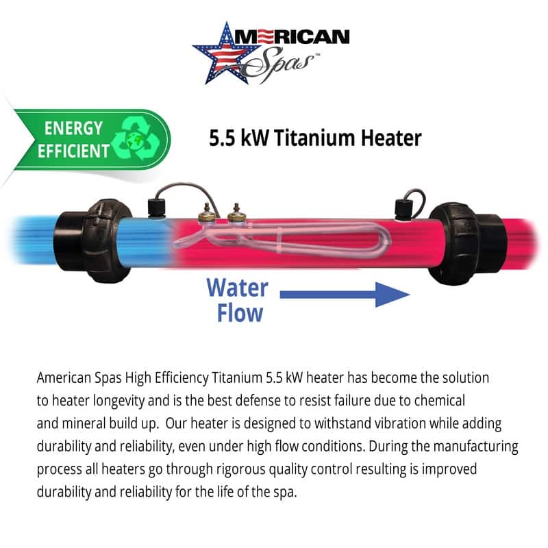 American Spas 6-Person 100-Jet Premium Acrylic Lounger Spa Standard Hot Tub with Sound System and LED Waterfall