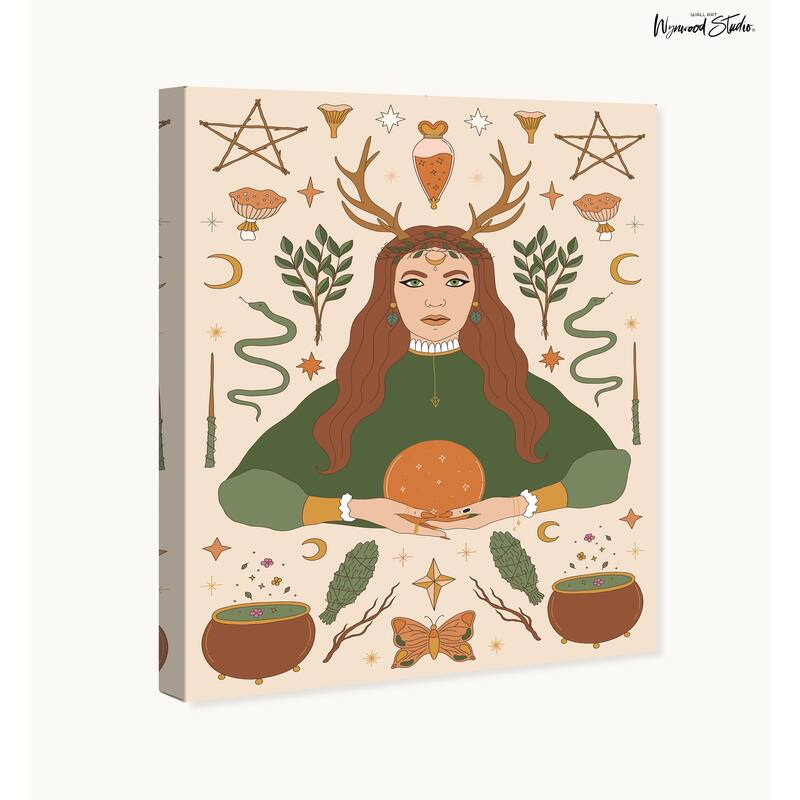 Wynwood Studio Canvas Holiday and Seasonal Deer Head Visions Green Modern & Contemporary Wall Art Canvas Print
