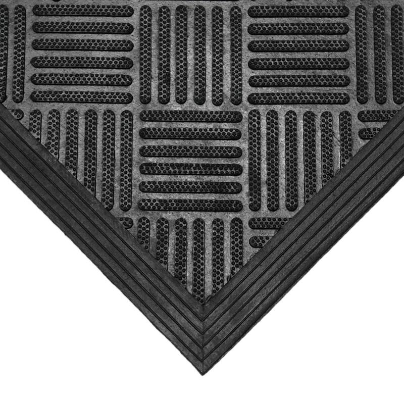 Rubber-Cal "Dura-Scraper Checkered" Commercial Entrance Mat