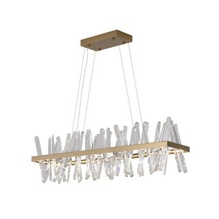 Gold Stainless Steel LED Chandelier With Clear Crystals - Bed Bath ...