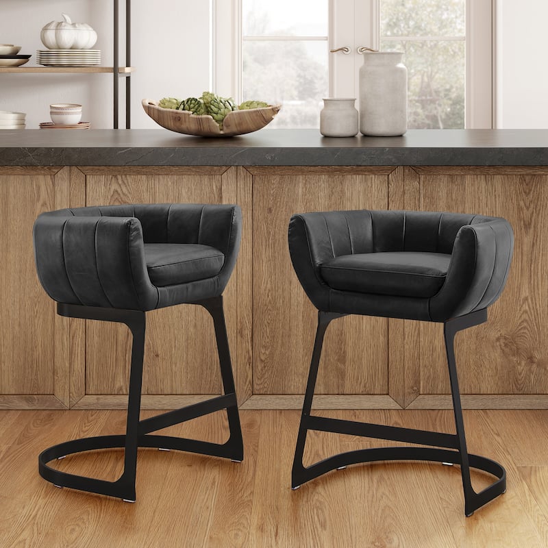 Art Leon Genuine Leather Barstool Counter Stool