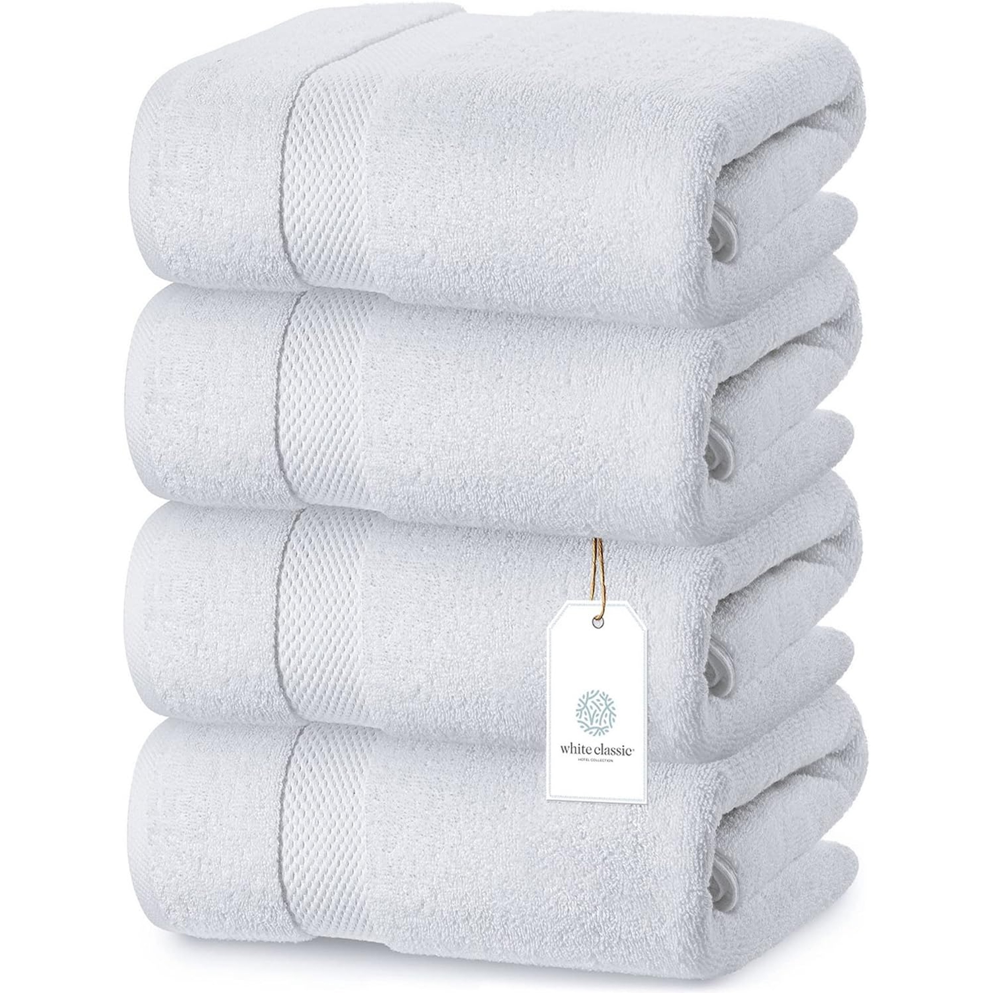 White Classic Luxury Cotton Bath Towel 27x54