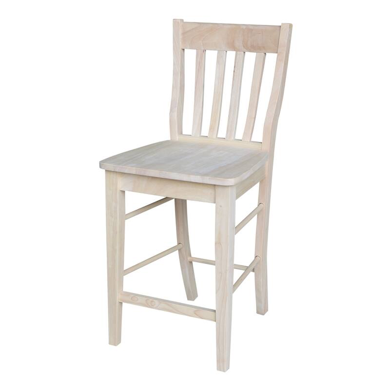 42 in Round Drop Leaf Counter Height Dining Table with Stools in Unfinished