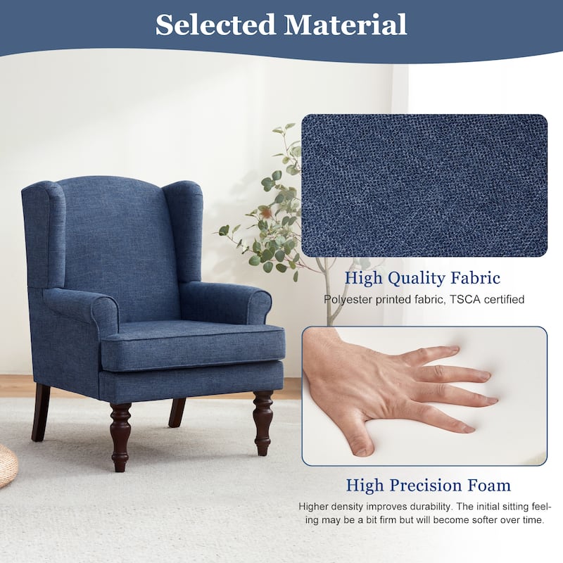 Accent Arm Chair with Turned Legs and Round Arms