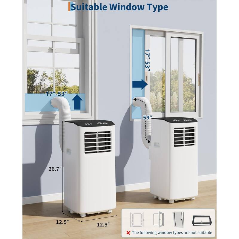 Portable Air Conditioner, 8000 BTU Quiet Cooling with Remote