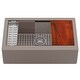 preview thumbnail 45 of 49, Karran 34" Undermount Large Single Bowl Quartz Farmhouse Workstation Kitchen Sink Concrete