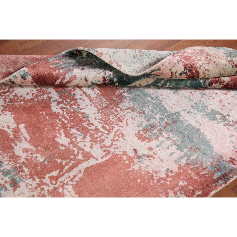 Contemporary Abstract Oriental Area Rug Hand-Knotted Wool Carpet - 3'6"x 5'4"