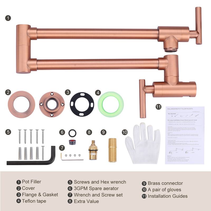 WOWOW Folding Wall Mount Faucets Stretchable