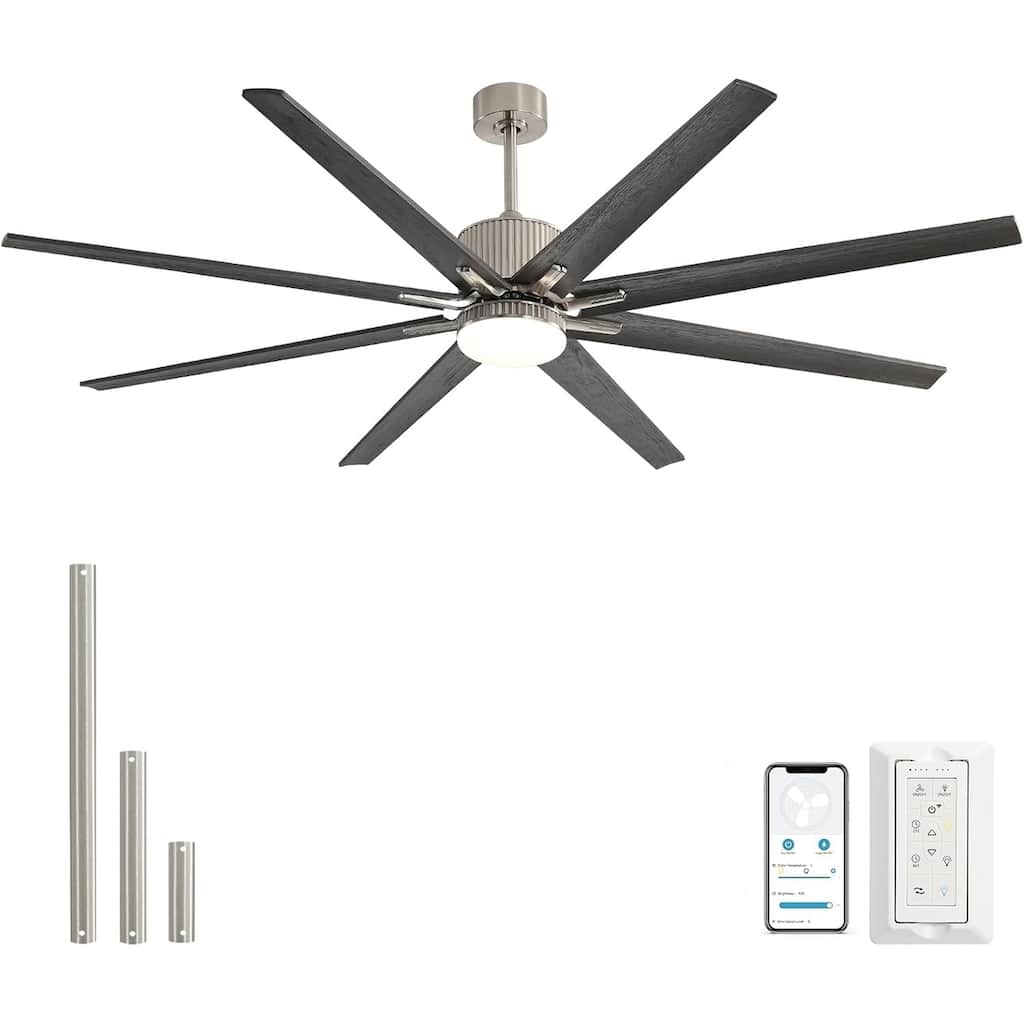 76 Inch Smart App Controlled DC Motor Ceiling Fan with Light