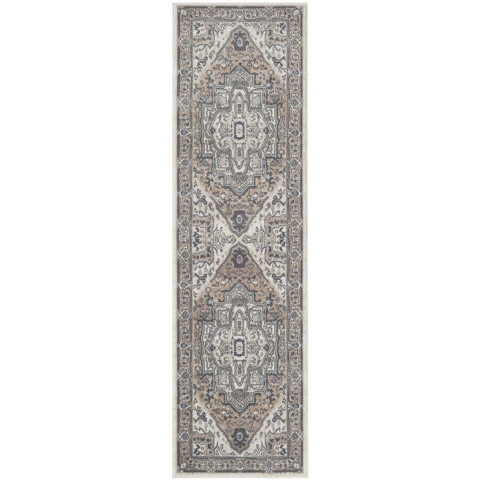 Nourison Quarry Indoor only Persian Area Rug - 2' 2" x 7' 6" - Ivory/Taupe