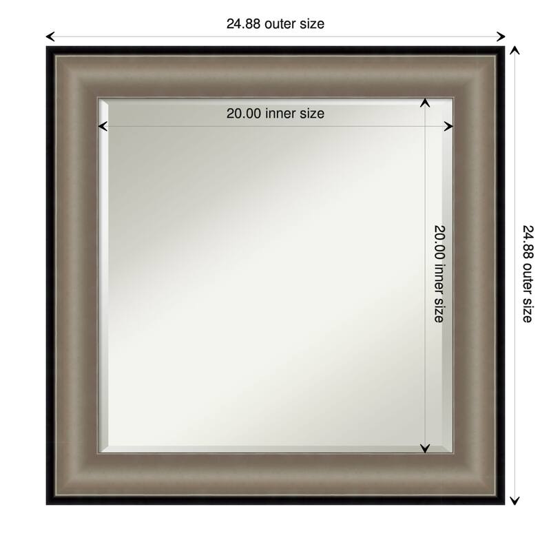 Beveled Wall Mirror - Imperial Pewter Black Frame