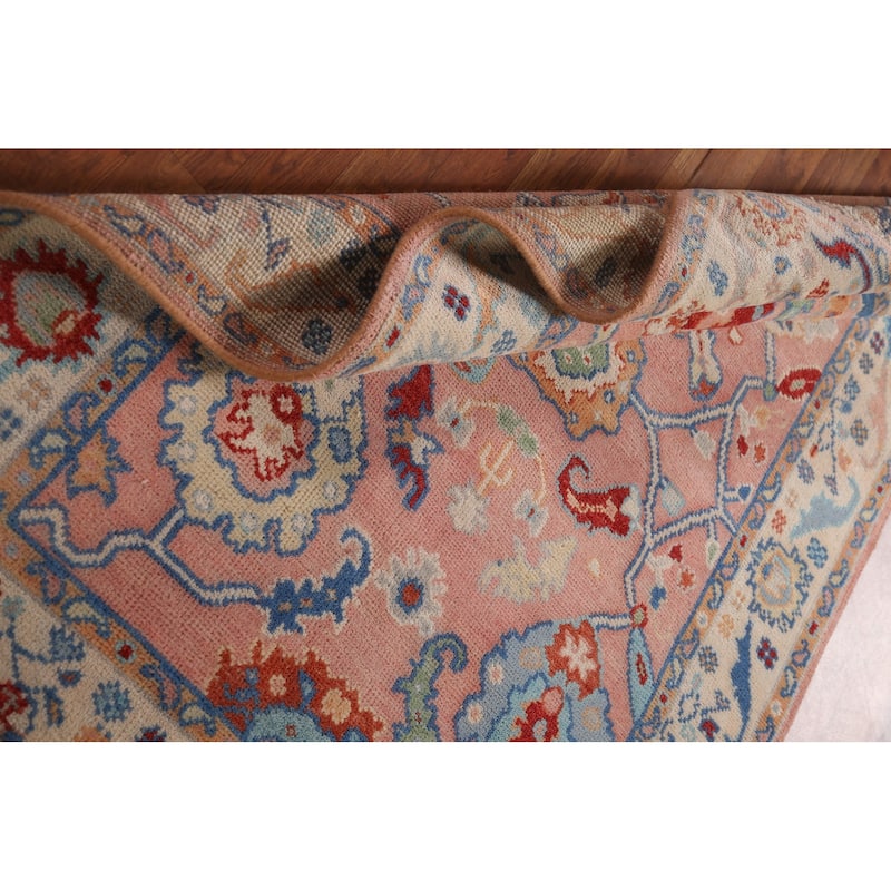Pink Oushak Oriental Accent Rug Wool Carpet - 4'0"x 5'9"