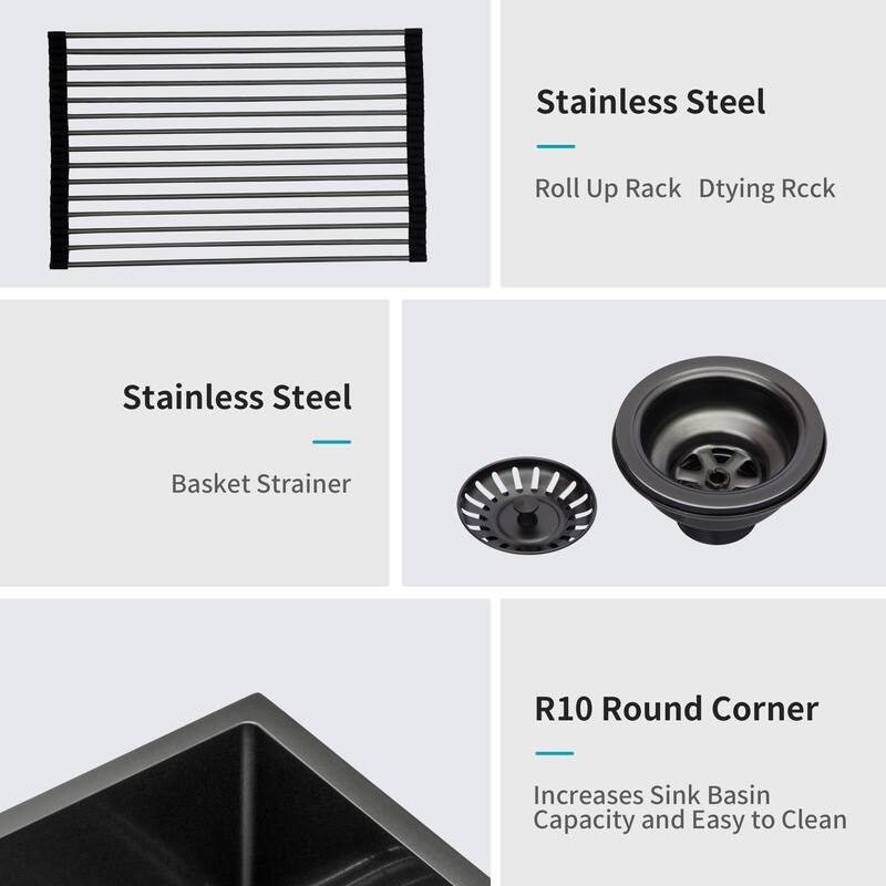 Farmhouse 16 Gauge Single Bowl Stainless Steel Kitchen Sink