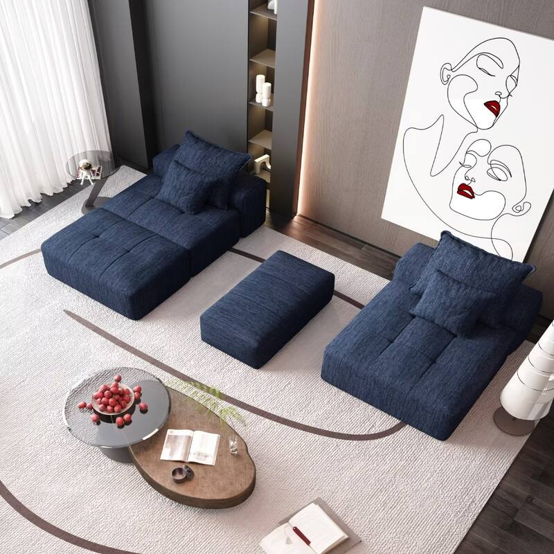 Oversized Modular Sectional Sofa,Sparkling Chenille Fabric,DIY Sofa