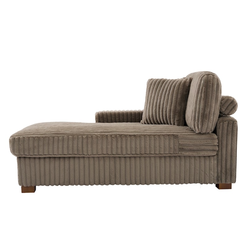 Modern Cotton Flannel Indoor Chaise Lounge Couch with Pillows