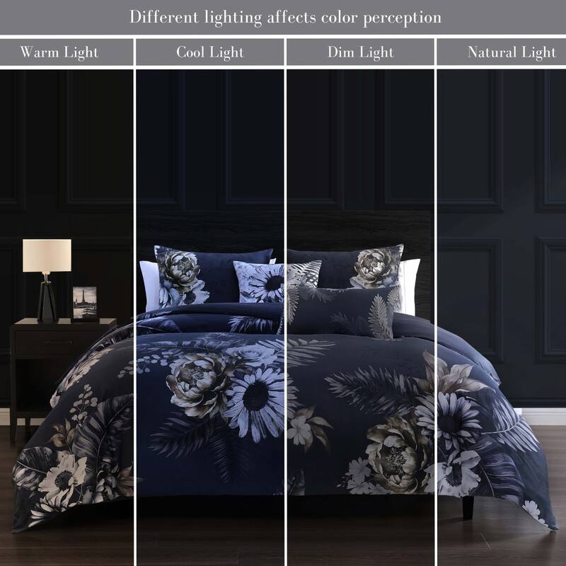Bebejan Forget Me Not 100% Cotton Sateen 5-Piece Reversible Comforter Set