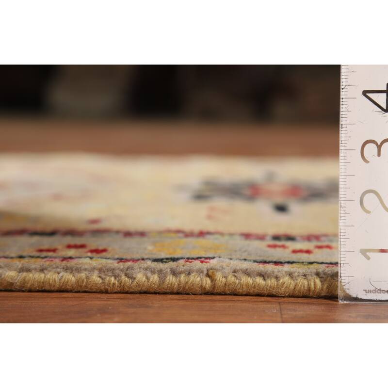 Hand Knotted Oriental 100% Wool Carpet Transitional Geometric Yellow & Gold Khotan Area Rug - 4' 11'' X 3' 1''